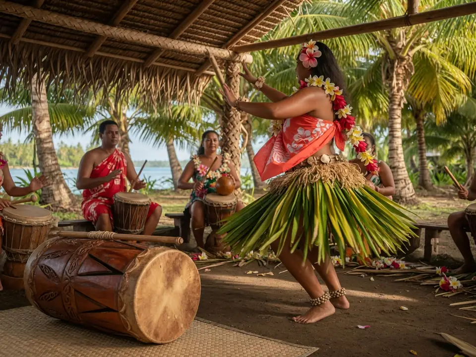 Illustration : Cours de danse Ori Tahiti / Percussion traditionnelle